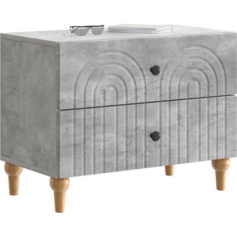 Maison Exclusive - Nachttisch Betongrau 62 x 34,5 x 48 cm Holzwer