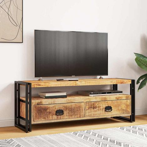 Meuble TV, Étagère TV, Meuble de Salon, 120x35x45 cm Bois solide de manguier OIB3504E (1/5)