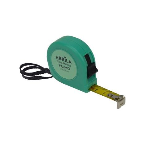 Ruban à mesurer 2mx13mm vert avec bloc, clip magnétique, clip et poignée (1/3)