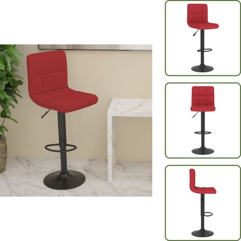 Tabouret de bar Rouge bordeaux Tissu - Tabouret De Bar - Tabourets De Bar - Chaise De Comptoir - Chaises De Comptoir (1/5)