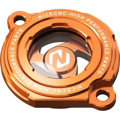 Tappo filtro olio moto, design trasparente, struttura in alluminio resistente, arancione (1/2)