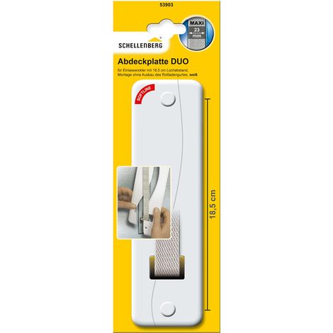 Schellenberg 53903 - Copripiastra (tapparelle), modello Softline, distanza fra i fori: 18,5 cm, bianco (1/4)