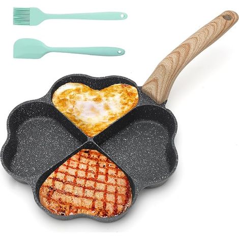 Omelette Pan Holes Granite Induction Hob Holes Heart Shape Brushes Induction Hob Gas Hob Black (1/5)