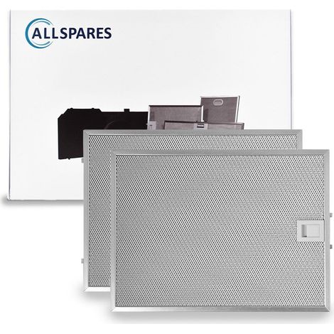 Filtro metálico AllSpares (2x) para campanas extractoras compatibles con Bosch, Siemens y Neff 00703451/703451 (358x265x8mm) (1/5)