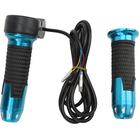 Paar universelle 12V-99V Gasgriffe mit Knopf für Fahrräder und Elektroroller, blau (1/5)