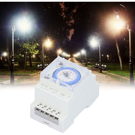 SUL181d Analoger mechanischer Timer, AC 110–230 V, 24 Stunden, 15-Minuten-Intervall, DIN-Schienenmontage (1/5)