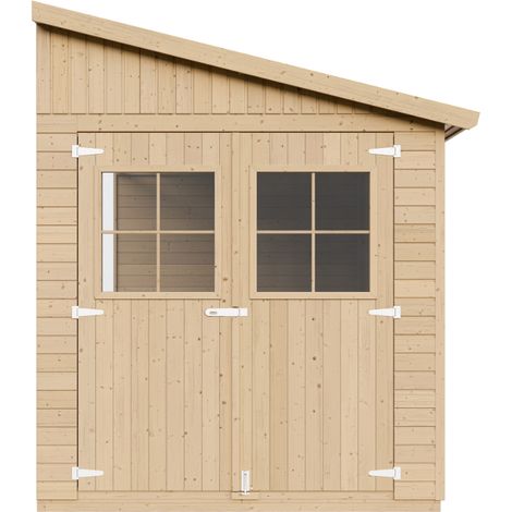 Wooden Garden Shed - Lean-To Shiplap Wooden Shed 7x10 ft/6m2 - Sheds and Outdoor Storage - Wooden garden storage shed, 17 mm planks - TIMBELA M339 (without side wall) (1/5)