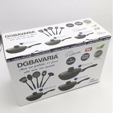 Juego De 11 Sartenes Antiadherentes De Piedra De Lava Tapa Cucharones Inducción Gas - (1/5)