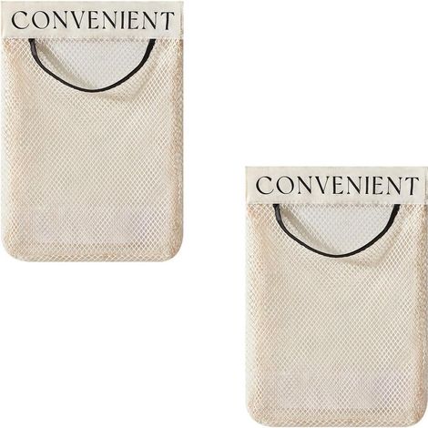 Lntyq 2 Pièces Sacs à Ordures en Filet Sacs de Rangement en Maille Support de Sac Poubelle Suspendu Pochette en Maille à Duspendre Sac à Ordures Suspendu pour la Maison et la Cuisine