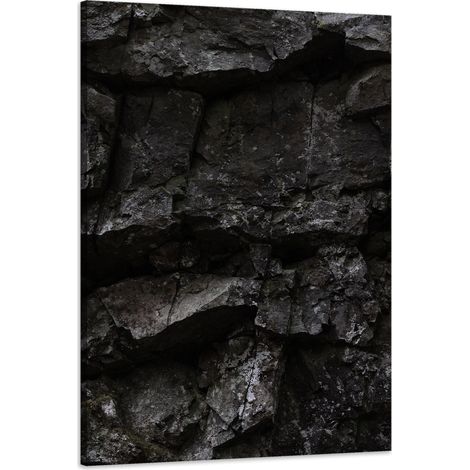 Leinwanddruck Natur Schwarze Felsen 60x90 cm