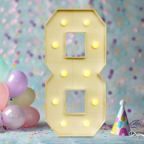 Tableau lumineux numérique stéréoscopique en mosaïque, lampe numérique à LED, lumière chaude blanche, veilleuse numérique pour éclairage, Graduation, mariage, anniversaire, 100 x 48 cm (1/5)