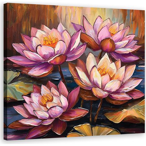 Tableau déco Nénuphars fleurs nature 30x30 (1/5)