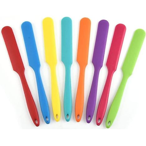 Lot de 8 mini spatules antiadhésives en silicone multicolores pour la cuisine (1/3)
