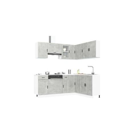 Ensemble d'armoires de cuisine 11 pcs Porto bois d'ingénierie (1/5)