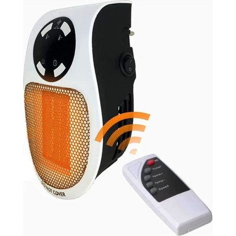 500W Chauffage D'Appoint Electrique, Portable Mini Radiateur Soufflant Ceramique Basse Consommation avec Minuterie, Affichage [1524] (1/4)