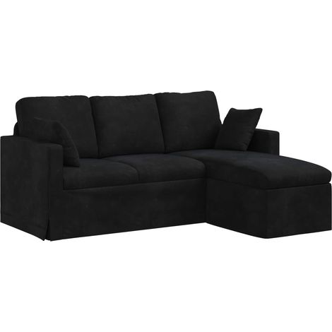 Divano Nero 178 x 134 x 80 cm Velluto vidaXL