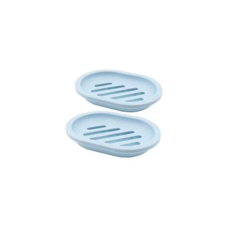 Set di due portasapone con scolapiatti, perfetti per riporre il sapone, risparmiando spazio, facili da pulire e asciugare, ed evitando gocciolamenti (blu). - Crezuo