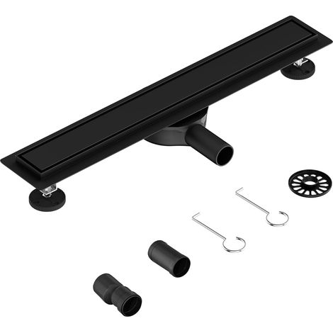 Caniveau de douche 60 cm en acier inoxydable - Siphon 2 en 1 - Avec système anti-odeurs - Pour salle de bain, extérieur (1/5)