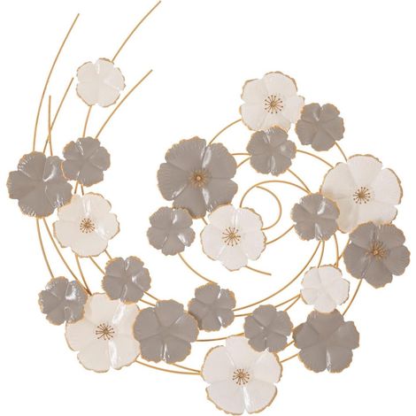 Wandpaneel Mauro Ferretti Metall 63 5 x 67 9 cm 3D Blumen