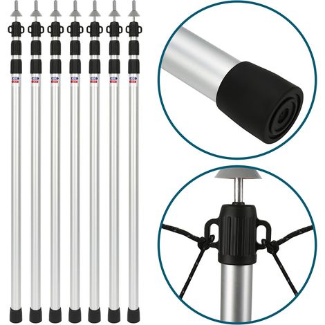 TolleTour Accessori per gazebo, padiglione e tendone – 8 pezzi pali telescopici regolabili per tenda 88–234 cm