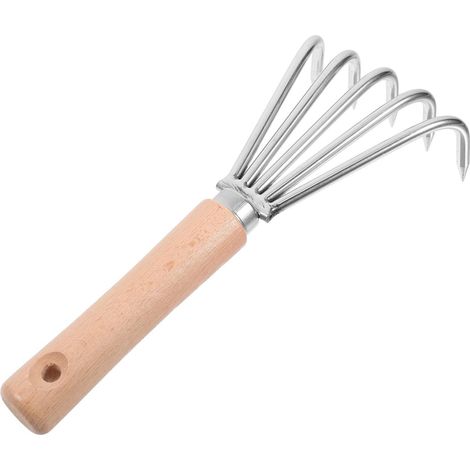 Japanische Hacke für den Garten, Mini-Rechen, kleiner Handrechen, handgehaltenes Gartengerät aus Edelstahl