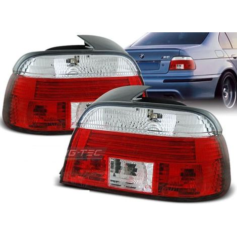 Paire de feux arriere BMW serie 5 E39 Berline 95-00 rouge blanc-27335762 (1/2)