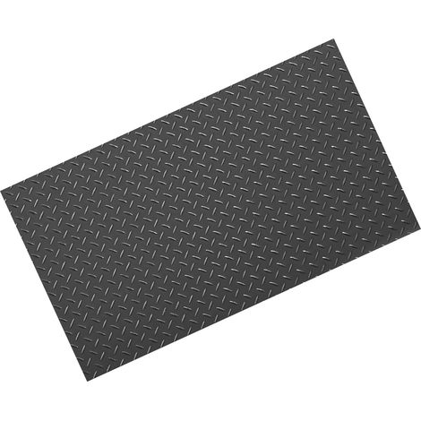 Mophorn Rollo de suelo de PVC para garaje, 1,2 x 2,13 m, con diseño de diamante, grosor de 2,2 mm, incluye cinta adhesiva de doble cara, antideslizante y fácil de mantener, negro (1/5)