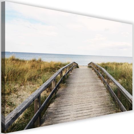 Tableau sur toile Ponton Plage Mer 60x40 (1/5)