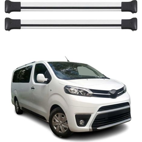 OMAC Aluminium Dachträger Querträger für Toyota Proace 2016-2026 – Max. 75kg – 2 Stangen Silber