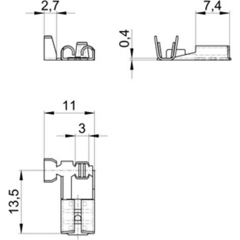 Vogt Verbindungstechnik 38373c.67 Presa piatta Larghezza spina: 6.30 mm Spessore spina: 0.80 mm 180 ° Non isolato Grigi