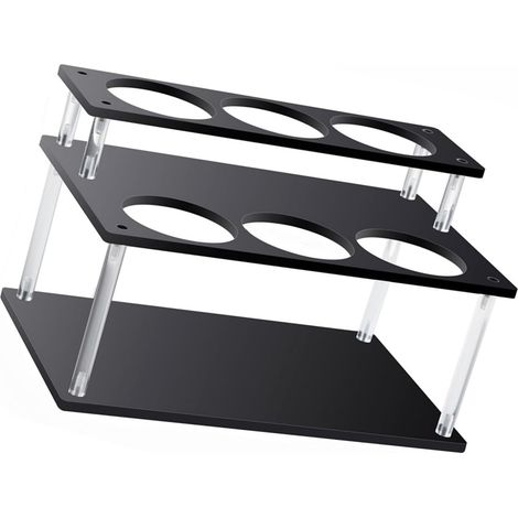 Étagère de rangement en acrylique pour sirop de café - 2 étagères - Capacité : 6 bouteilles - Support de présentation noir pour comptoir de cuisine (1/5)