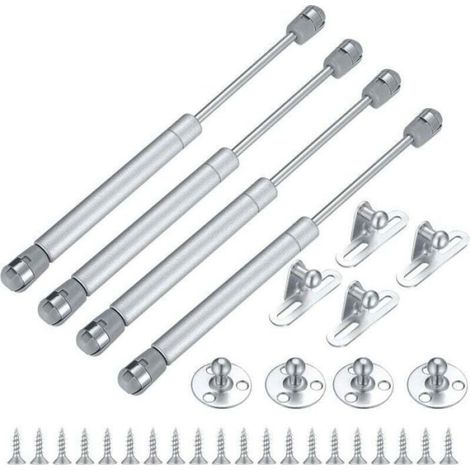 Kit de vérin à gaz 4 pièces, support de vérin à ressort à gaz, 100N/10KG, armoire de cuisine, armoire, porte d'armoire,