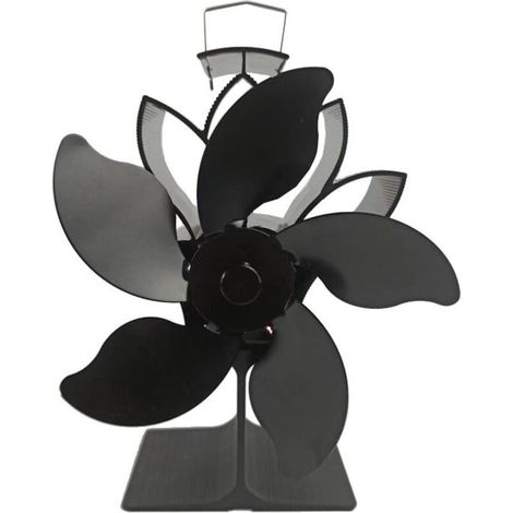 Ventilateur à poêle alimenté par la chaleur, avec 5 lames pour cheminée / poêle à bois. (1/3)