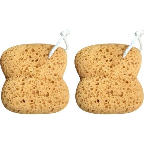 Sponge De Bain - En Fibre Naturelle Loofah - Pour Exfoliation Douce Du Corps - Convient Aux Adultes Et Aux Enfants - Lot De 2 (1/5)