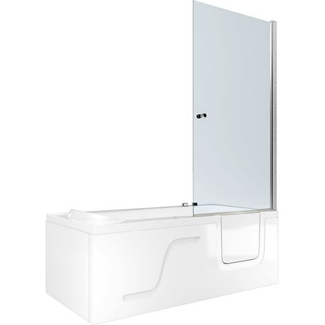 Seniorendusche Kombi Duschkabine Whirlpool Seniorenwanne mit Tür S17D-WP-L 150x75x194 cm OHNE 2K Scheiben Versiegelung