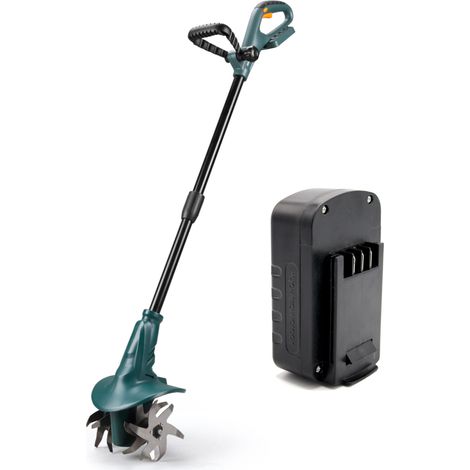 Fishtec – Motobineuse sans fil 18V – 4 fraises en acier – Largeur de travail 20 cm – Profondeur 8 cm – Batterie lithium incluse – 3,9 kg