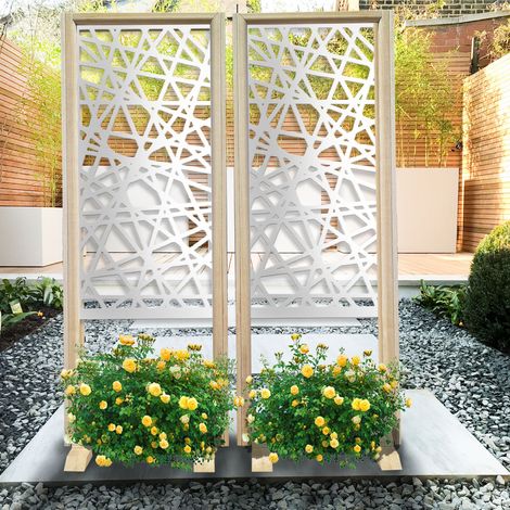 DIAGONAL SMALL - Paravent modulable - 70x190 cm - en bois et PVC - Couleur : blanc