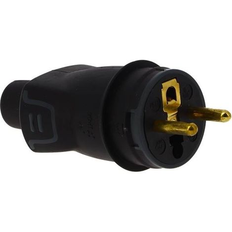 FICHE POUR CABLE ELECTRIQUE - MALE 2 POLES + TERRE 16A RENSON