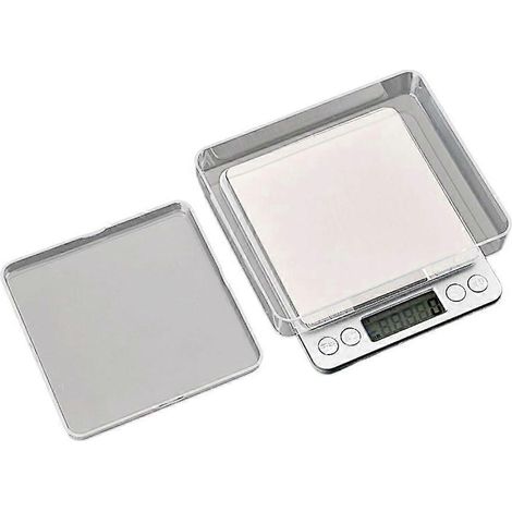 Pèse-personne portable avec 2 plateaux, balance électronique de précision pour pâtisserie, outil de mesure alimentaire numérique léger et compact. (1/4)