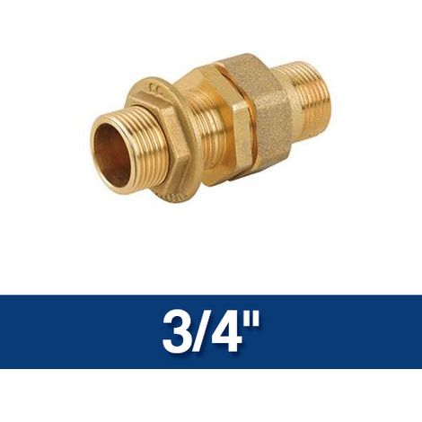 RACCORDO ATTACCO DIRITTO IN OTTONE PER CASSONE SERBATOIO 3/4'' (11393) (1/2)