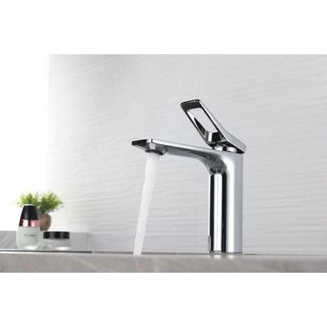 Robinet de lavabo, robinet de salle de bain gris, acier inoxydable brossé 304, robinet de lavabo anticalcaire, robinet d'eau chaude et froide