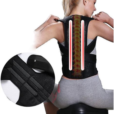 Ceinture thérapeutique médicale pour le mal de dos, soutien des épaules, correcteur de posture pour la scoliose, soulagement de la douleur, homme/femme - Taille M - Argent (1/3)