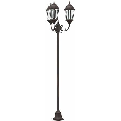 Lumière de jardin Bronze 57 x 49 x 241 cm Aluminium et verre