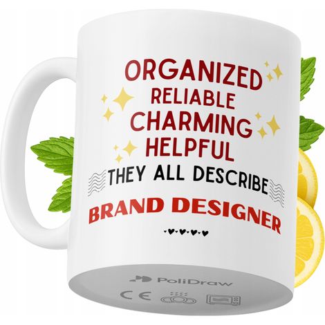 Lustige Kaffeetasse mit witzigem Textdesign für Markendesigner – ideal für Geburtstage, Namenstage, Feiertage und besondere Anlässe. Hochwertige Tasse für Zuhause, Büro und Arbeit. Farbe: Weiß, 330 ml