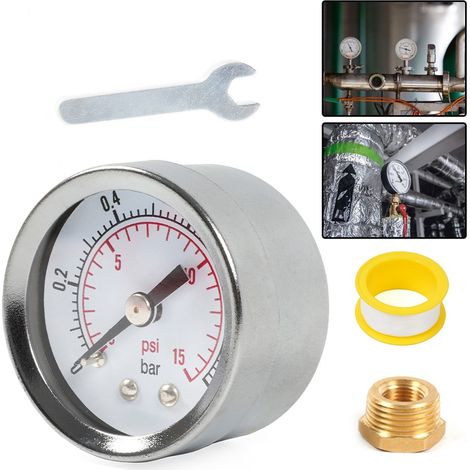 Fahrzeugmodifikationsteile: Kraftstoffdruckmesser, Öldruckmesser mit 1/8 NPT- und 3/8-Zoll-Anschluss, 0-15 psi Druckmesser (1/5)