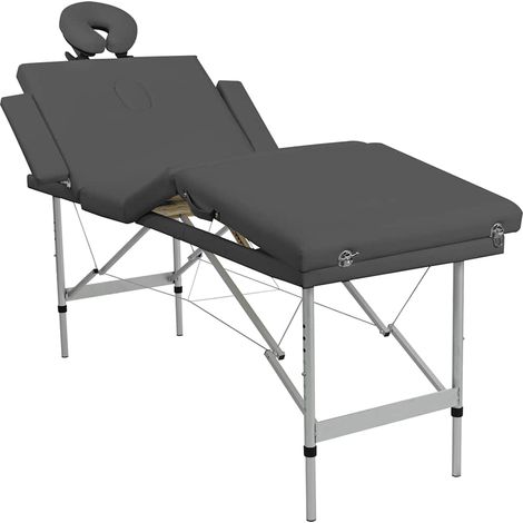 Table de massage 4 zones - Table de relaxation Cadre en aluminium Anthracite 186x68cm BV441054 - BonneVie (1/5)