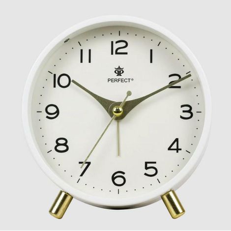 Reloj despertador de cuarzo blanco Perfect BB-11007