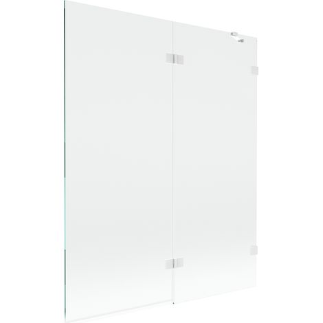 Mexen Lunar mampara de baño de 2 paneles, derecha 140 x 150 cm, transparente, blanco - 897-140-100-20-00-P (1/5)