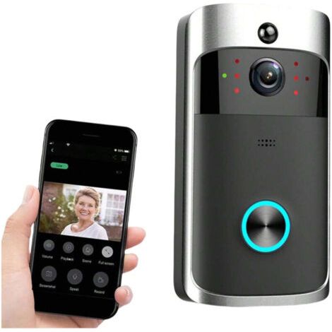 Green Mobility-Sonnette vidéo , caméra de surveillance, stockage cloud, caméra de sécurité WiFi HD, communication bidirectionnelle pour téléphones iOS et Android (1/4)