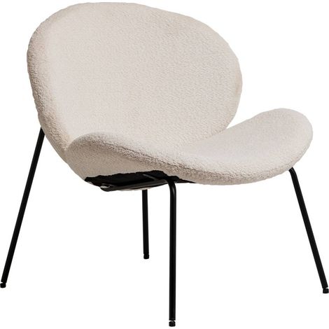 Fauteuil en tissu bouclette blanc Kanoa (1/5)
